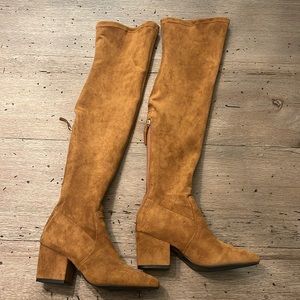 Goodnight Macaroon Marlo Tan Over The Knee Suede Leather Boots